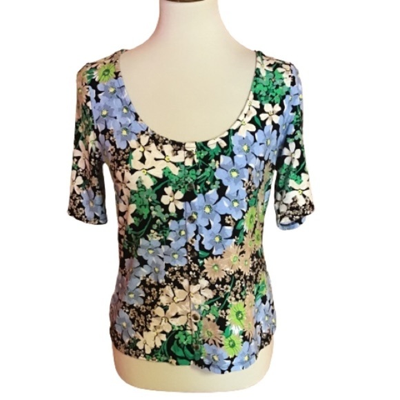 H & M Bright floral feminine top - Picture 1 of 11